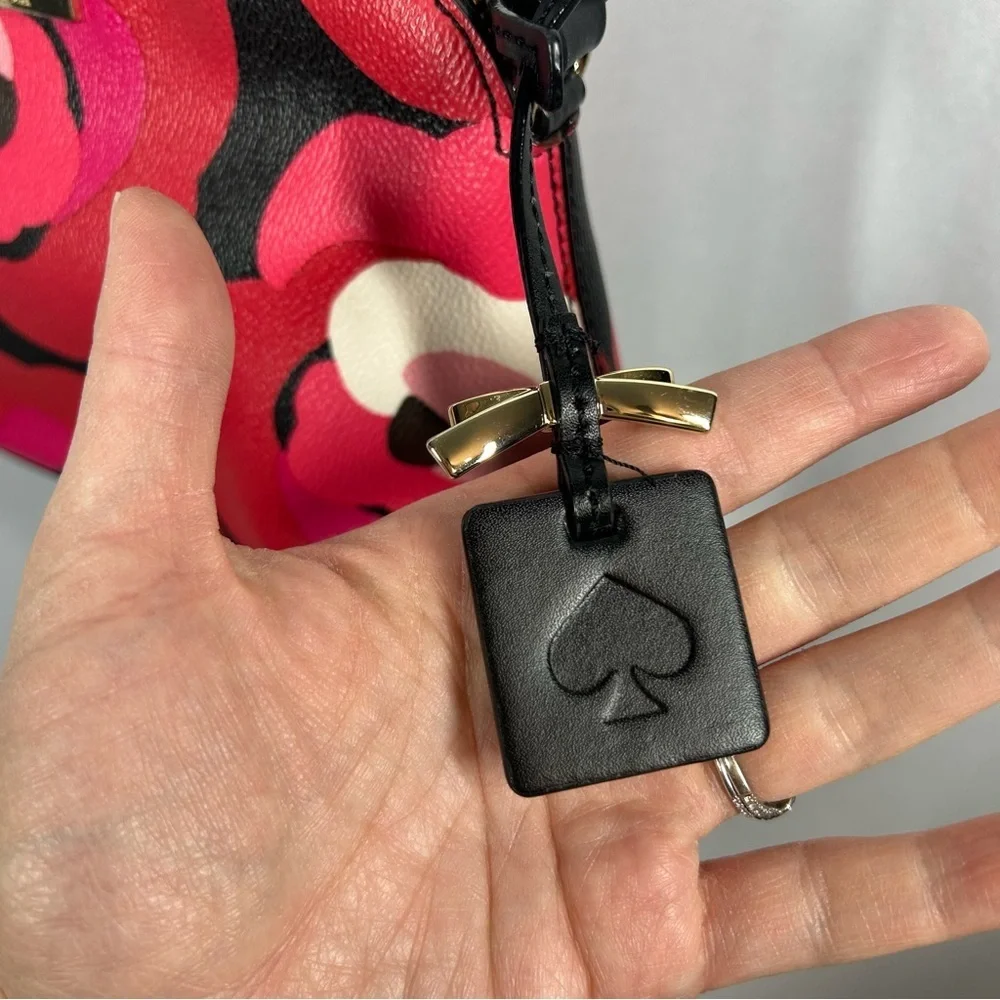 Kate Spade | Leather Floral Crossbody Red Black